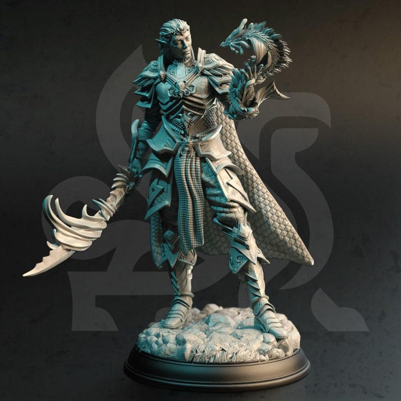 D&D Elf Knight With Spirit Familiar | RPG Model | Vyndira - Spellblade ...