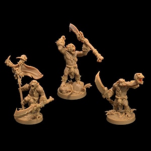 D&D Monkeyfolk Tribal with Glaive | RPG Model | Bobokai Command Group with Glaives | by Dragon Trappers Lodge