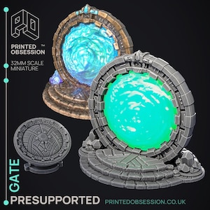 D&D Portal Gate Scenery | RPG Model | Gate and Pedestal by Printed Obsession