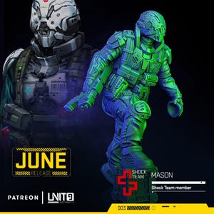 Cyberpunk Trauma Team Gunman | RPG Model | Mason by Unit9