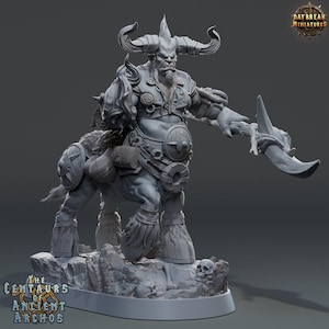 D&D Half Orc Centaur War Chief | RPG Model | Lord Destrius | by Daybreak Miniatures