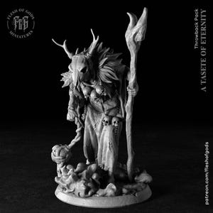 D&D Druid / Wizard / Sorcerer / Pathfinder Miniature | RPG Model | Dark Druid from the A Taste of Eternity Collection by Flesh Of Gods