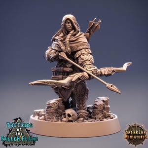 D&D Female Ranger / Hunter / Pathfinder Miniature | RPG Model | Juma Poisonbow by Daybreak Miniatures - Tribe of the Fallen Flame