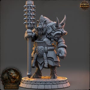 D&D Boar Barbarian | RPG Model | Snarth Briarbrand | by Daybreak Miniatures