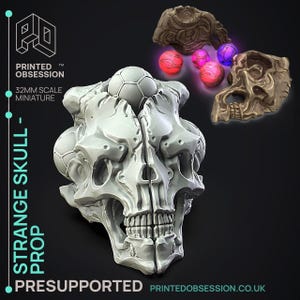 Escenografía de calavera extraña de D&D / Modelo de juego de rol / Accesorio de calavera extraña / por Printed Obsession