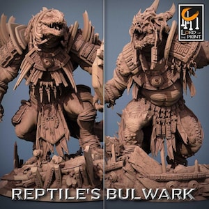 D&D Lizardfolk Aztec Warriors | RPG Model | Lizardmen Bodyguards | by Rescale Miniatures