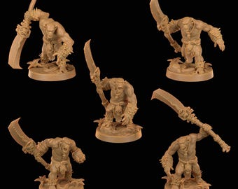 D&D Tribal Chimpanzee Fighters | RPG Model | Bobokai Screamers with Glaives | by Dragon Trappers Lodge