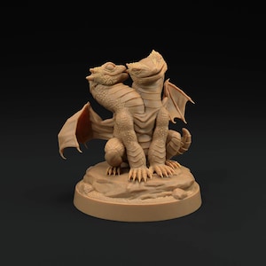 D&D Two-Headed Baby Dragon | RPG Model | Viperwing Wyrmling | by Dragon Trappers Lodge