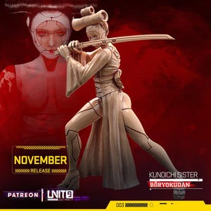Cyberpunk Japanese Geisha Ninja | RPG Model | Kunoichi Sisters 04 - BORYOKUDAN by Unit9