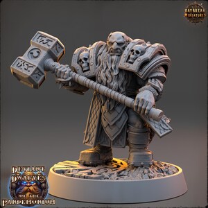 D&D Dwarf Undying Cleric | RPG Model | Joriz Dammerung | by Daybreak Miniatures