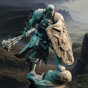 D&D Gammal Veteran Paladinriddare | RPG-modell | Arkeus - Mästare i den strålande gryningen | av DM Stash