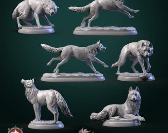 D&D Wolves | RPG Model | Wolves | by White Werewolf Tavern