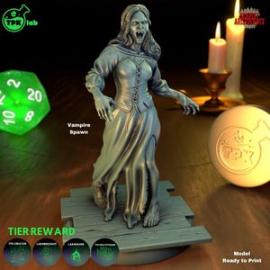 Engendro de vampiro femenino de D&D / Modelo de RPG / Engendro de vampiro femenino de TPK LAB