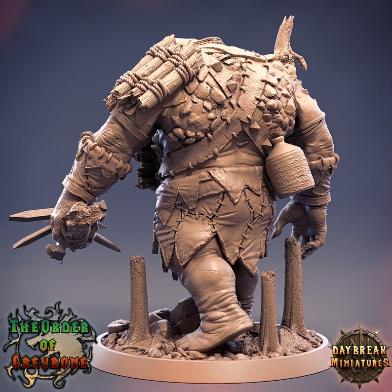 D&D Troll / Goblin Boss Pathfinder Miniature | RPG Model | Seamus Grimmler by Daybreak Miniatures from the Order of Greybone Collection image 4