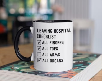 Arm Amputation Gift Mug - Funny Arm Operation Joke -  Checklist