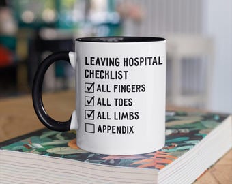Appendix Surgery Gift Mug - Funny Appendectomy Survivor Joke - Checklist