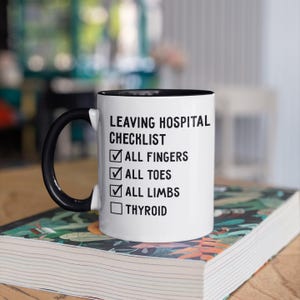Thyroid Surgery Gift Mug - Funny Thyroidectomy Operation Joke -  Checklist