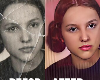 Vintage Photo Restoration Service, Colorize, Blur Remove (Digital File)