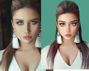 Custom Cartoon Portrait from Photo (Digital Download)
