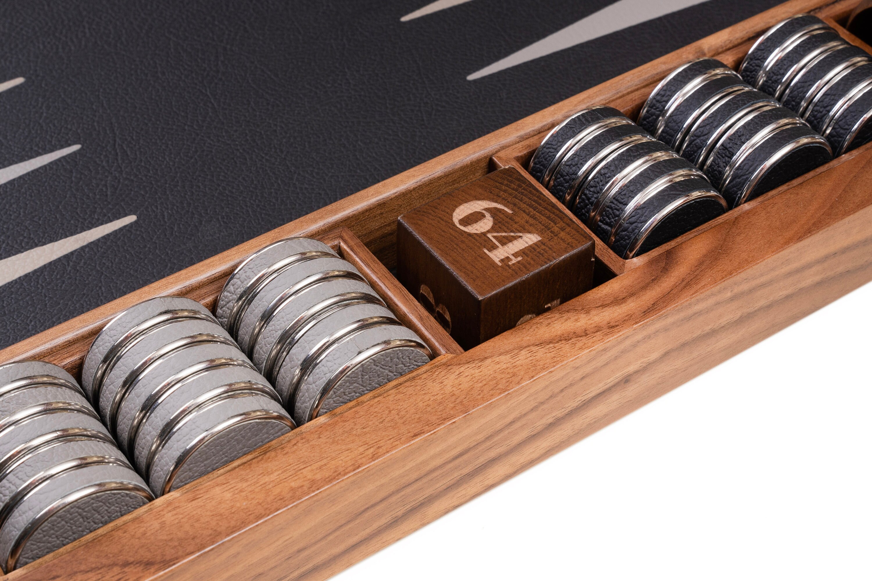 Handcrafted Black Leather Backgammon Set, Italian Leather Inlay - Etsy