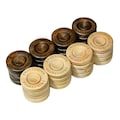 High-End Personalized Wooden Checkers Set for Backgammon, Boxwood chips customized with name or initials, Custom-made backgammon accessory product logo
