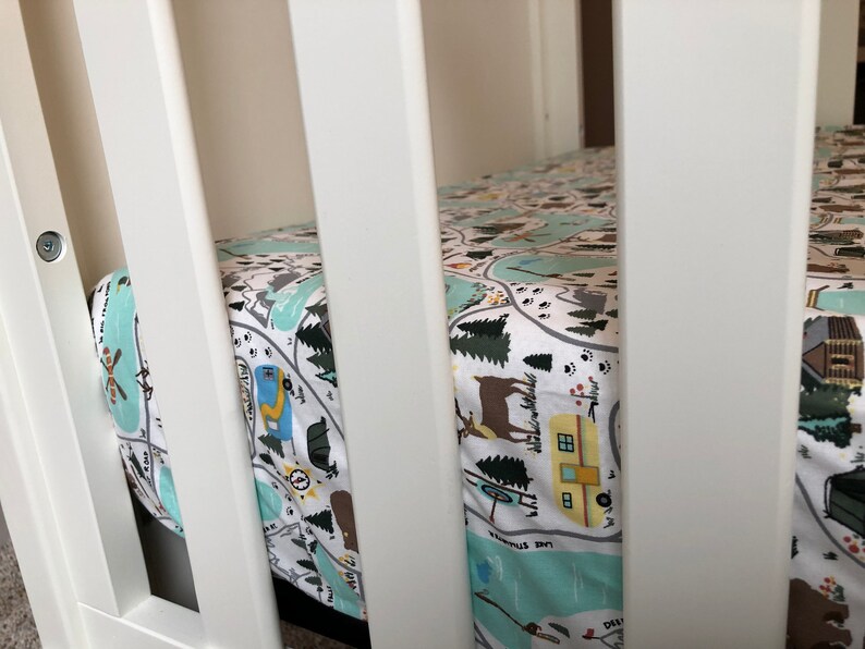 Campgrounds Map Crib Sheet Etsy