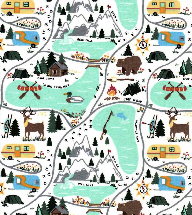 Campgrounds Map Crib Sheet Etsy