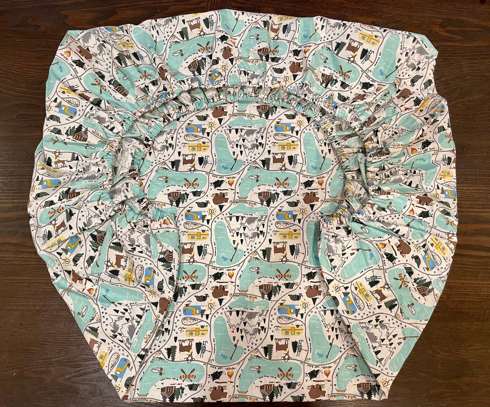 Campgrounds Map Crib Sheet Etsy