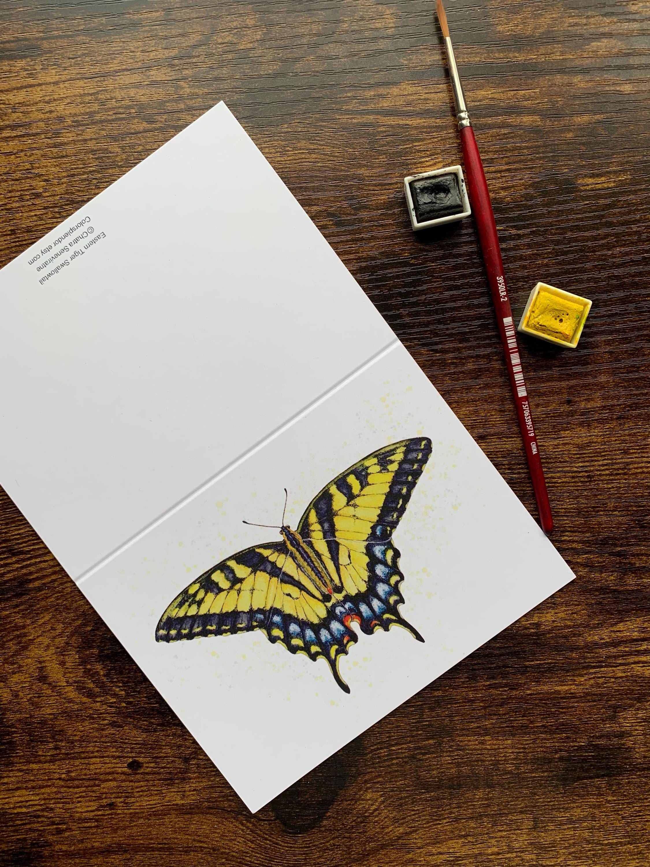 Eastern Tiger Swallowtail Butterfly Notecard: Blank Cards on Recycled ...