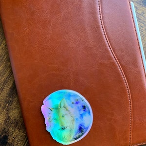 Holographic Wolf Moon Sticker: Weatherproof Vinyl Sticker, scrapbooking bild 7
