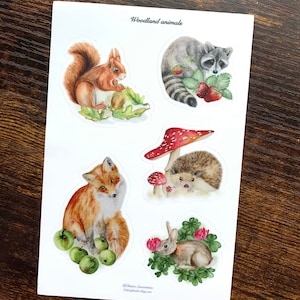 Sticker sheets, woodland animals, woodland animal stickers, animal stickers, scrapbooking, crafting, laptop stickers, vinyl stickers, animal