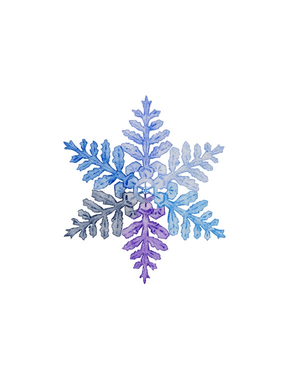 Snowflake, Snowflake Stickers, Holographic Stickers, Holographic Snowflake  Stickers, Watercolor Stickers, Laptop Stickers, Scrapbooking, Art 