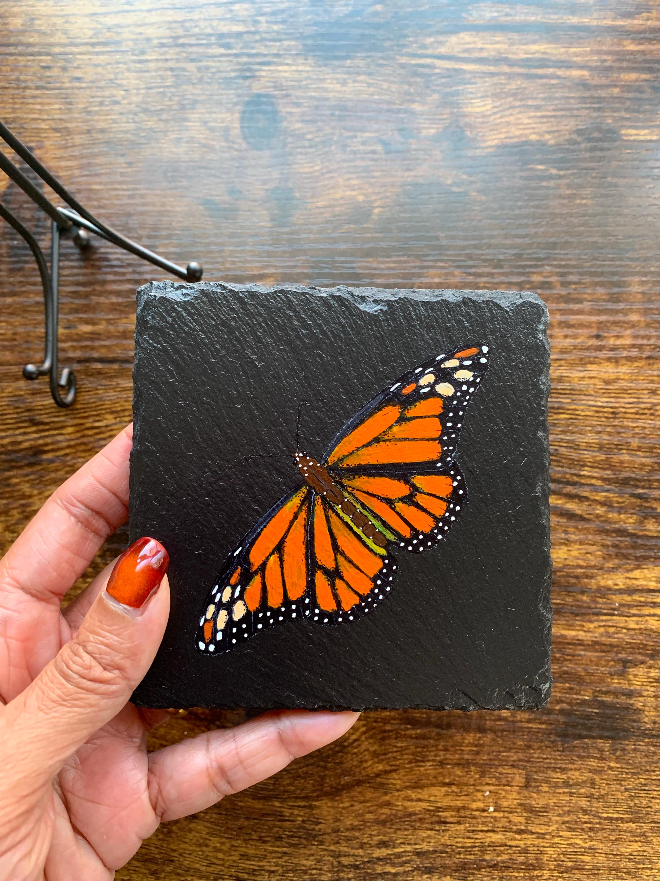 Coaster Stone With Butterflies - Etsy