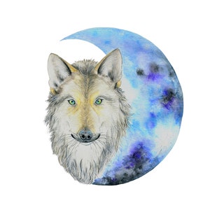 Holographic Wolf Moon Sticker: Weatherproof Vinyl Sticker, scrapbooking bild 4