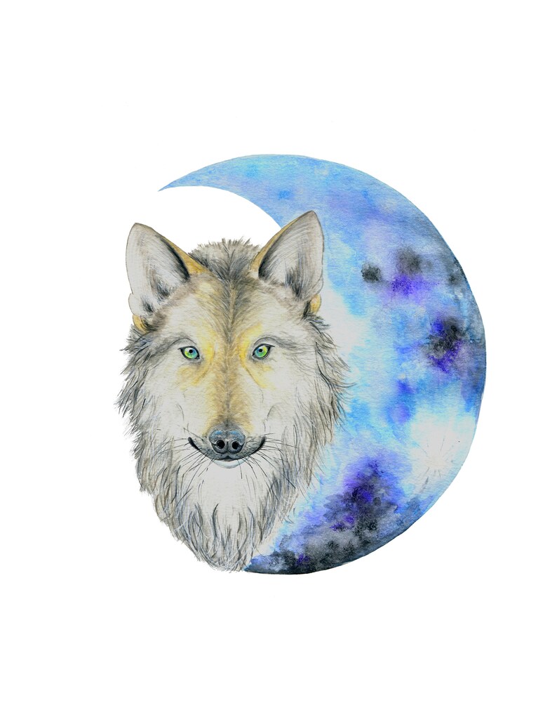 Holographic Wolf Moon Sticker: Weatherproof Vinyl Sticker, scrapbooking bild 4