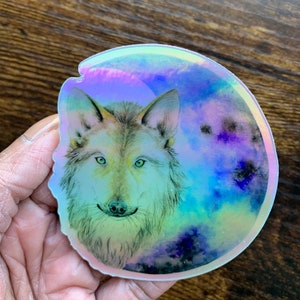 Holographic Wolf Moon Sticker: Weatherproof Vinyl Sticker, scrapbooking bild 5