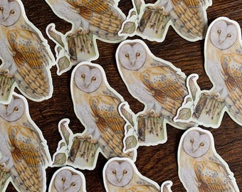 Barn Owl Watercolor Sticker: Weatherproof Laptop sticker