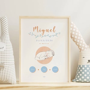 Ilustración recién nacido, regalo baby born, regalos personalizados, regalos baby shower