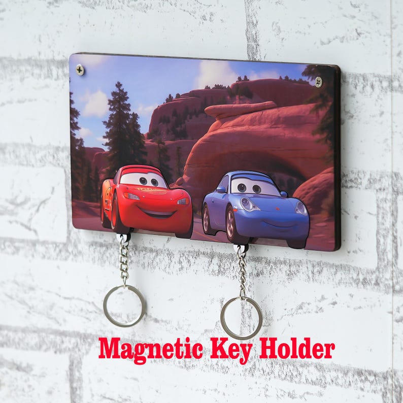 Disney Car Lightning Mcqueen and Sally Key Holder for Wall, Couple ...