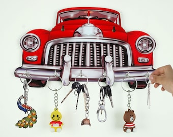 Old Vintage Car Key Holder for wall, Decorative  Key holder for home,  Self Adhesive Key Hanger