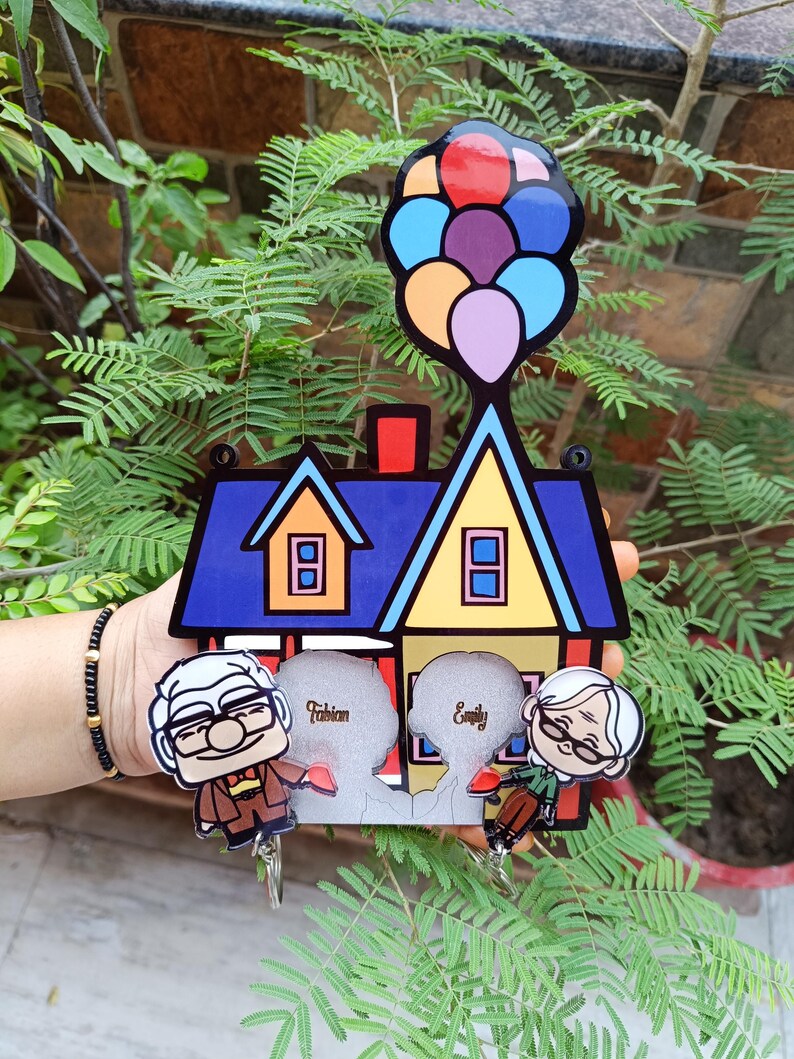 Personalized Couple Keychain up House Key Holder up Inspired Carl and