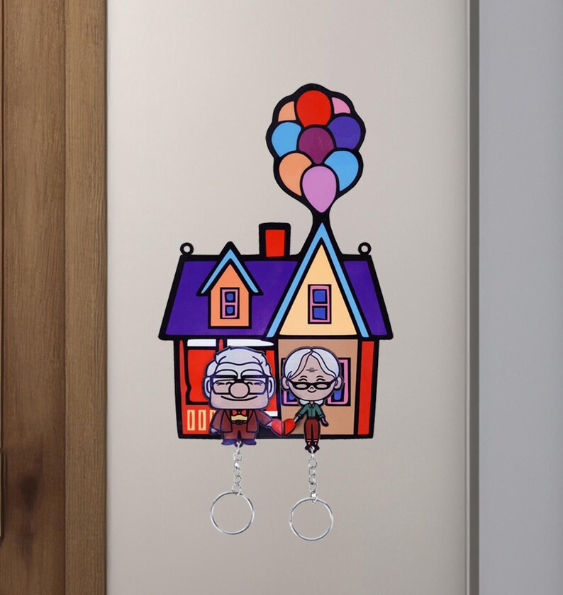 Personalized Couple Keychain up House Key Holder up Inspired Carl and