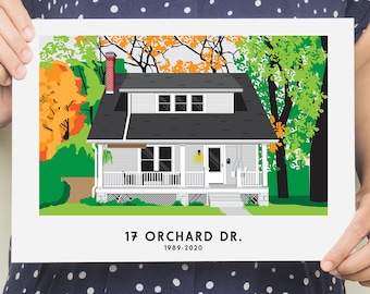 Custom House Portrait, House Painting from Photo, Personalized Housewarming Gift, First Home Gift,Realtor Closing Gift,Home Portrait