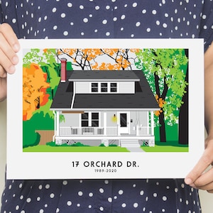 Ritratto della casa personalizzata, pittura della casa dalla foto, regalo personalizzato per la casa, regalo della prima casa, regalo di chiusura dell&#39;agente immobiliare, ritratto della casa