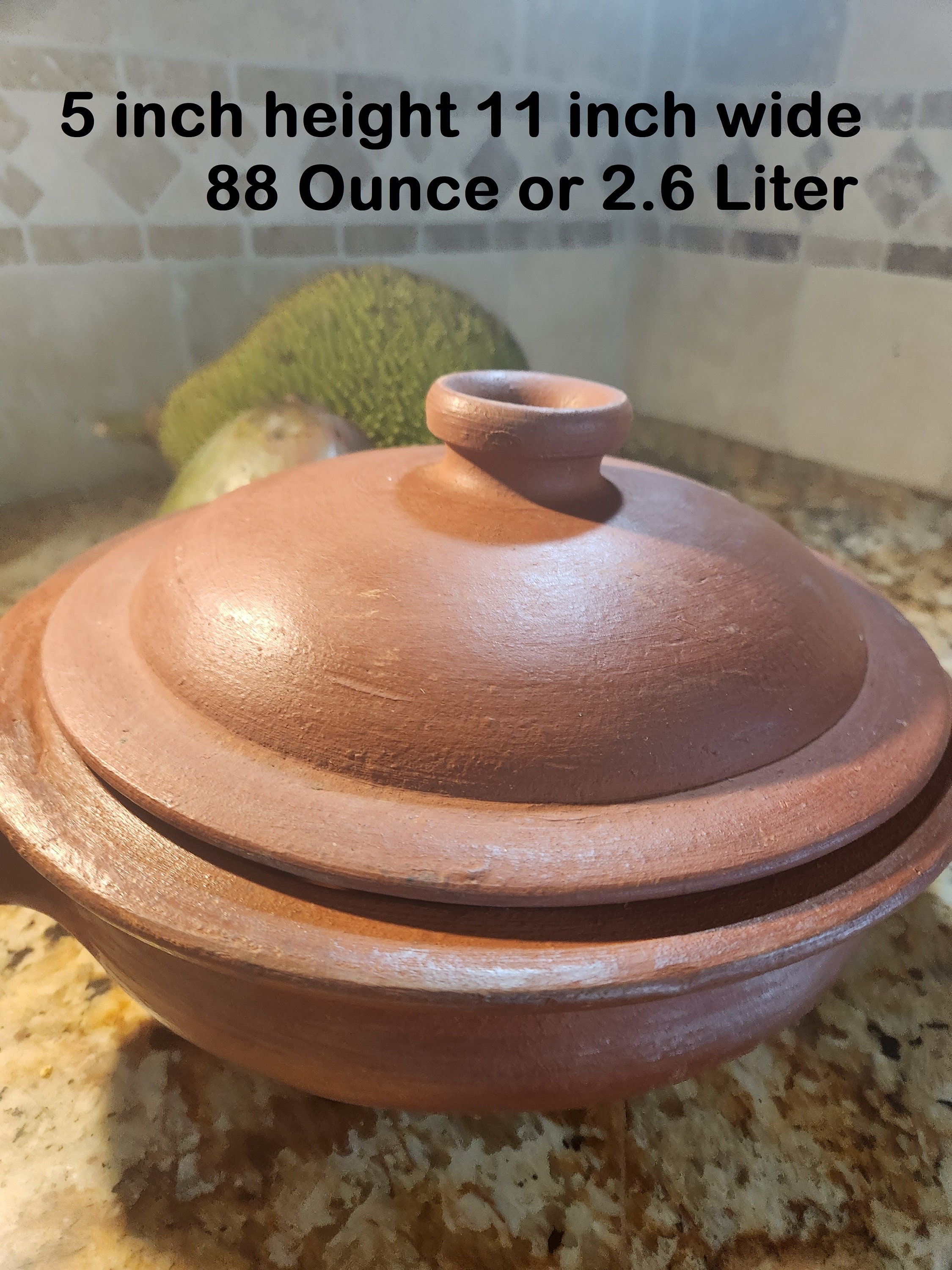 Verka's Clay Pot for Cooking. Unglazed and 100% Natural Terracotta