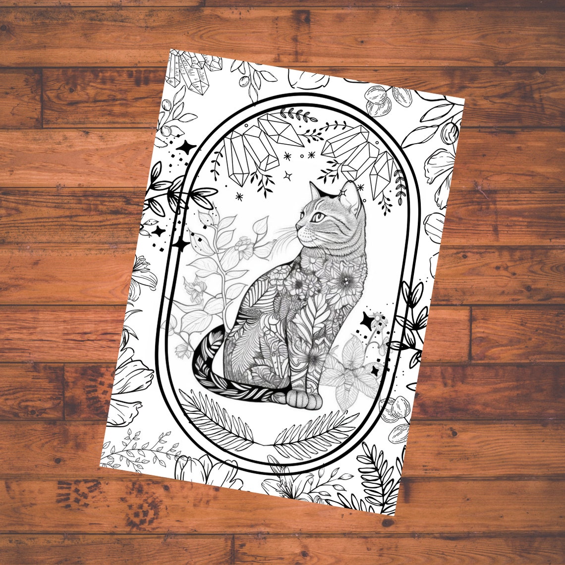 Black Cat Printable Coloring Page Magic Cat Coloring Page - Etsy