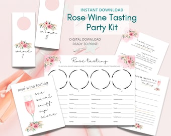 Wine Tasting Kit, Printable Wine Tasting Score Cards and Sign, Wine Tasting Tags, Blind Wine Tasting Game Card Kit, Wine Tasting Party