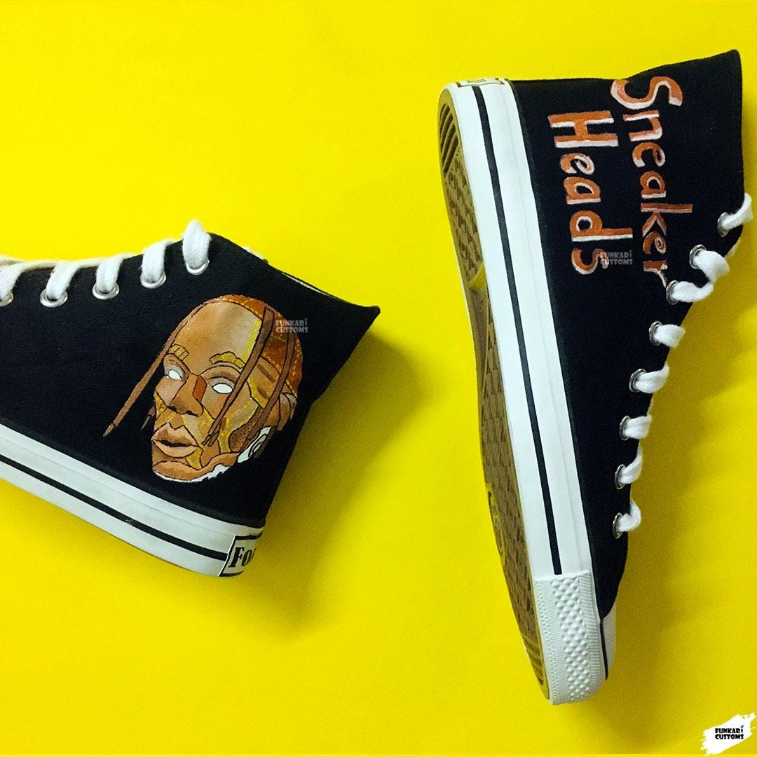 Travis Scott NFT Art Sneakers Hightops Canvas