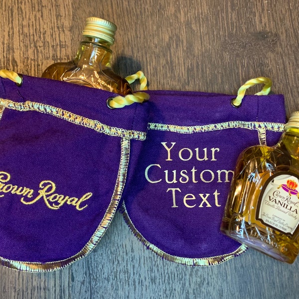 Mini Personalized Crown Royal Bags/50ml / Birthday Gifts/ Groomsman gift / customizable Liquor Bags / Drinks - Green Bags now available