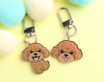3cm Mini Poodle Acrylic Keychain - Cute Dog Breed Collectible